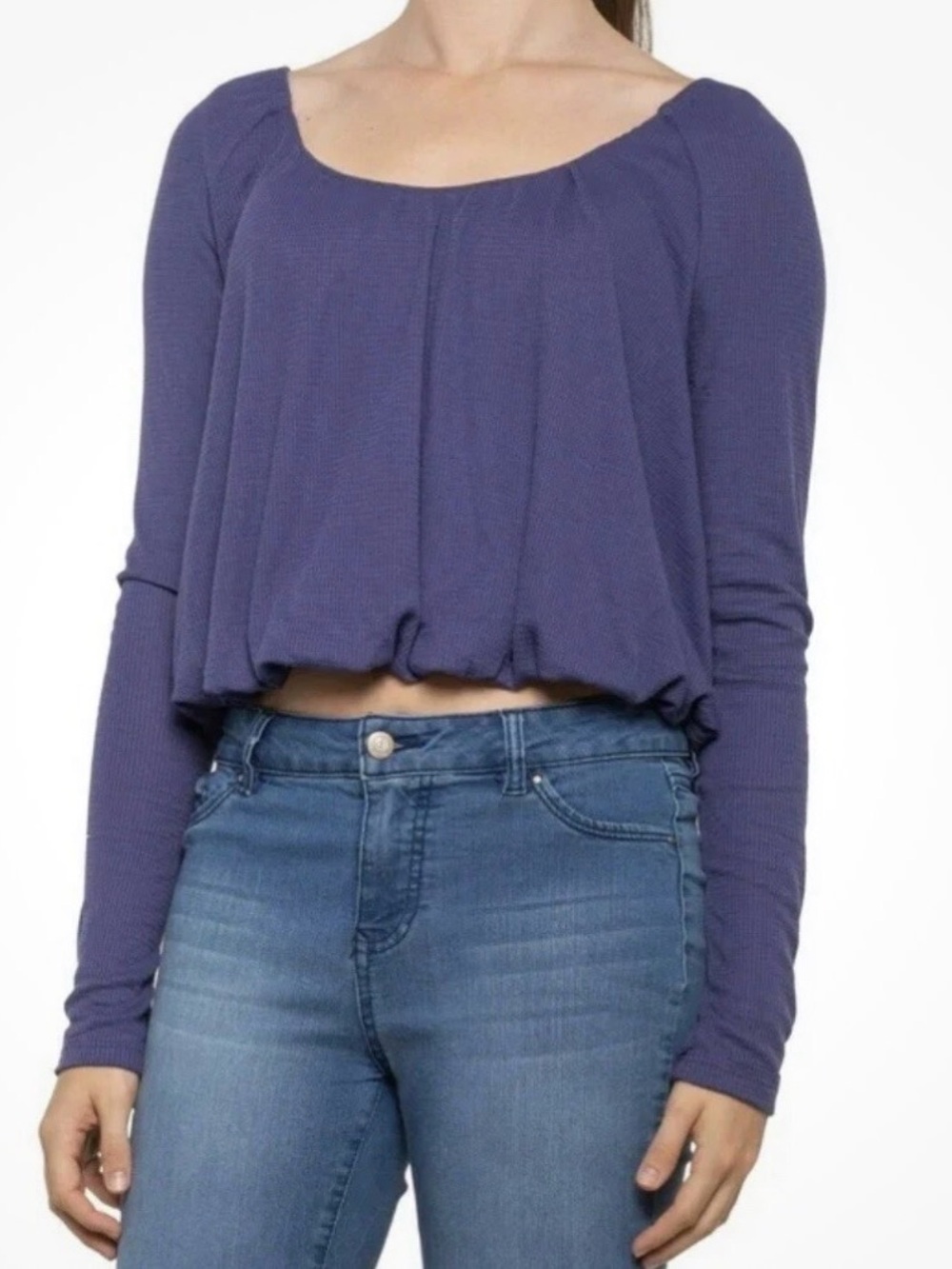 We the Free People Small Bondi Cropped Thermal Waffle Long Sleeve Top